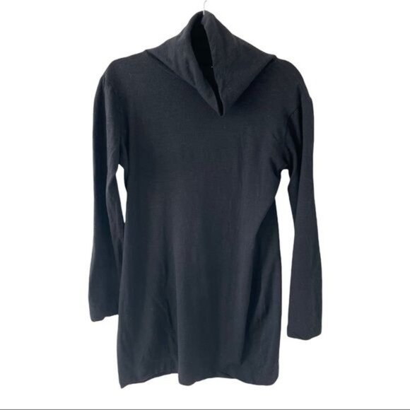 DIANE VON FURSTENBERG Black Wool Turtleneck Dress Size Large - Picture 1 of 11